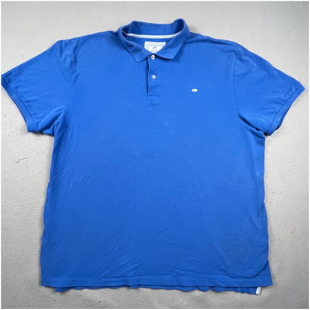 Southern Tide Skipjack Polo Mens XXL Blue Short Sleeve Cotton Stretch Preppy